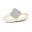 Diamond Clover Ring 1/10 ct tw Round-cut 10K Yellow Gold