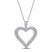 Diamond Heart Necklace 1/2 ct tw Round-cut 10K White Gold 18"