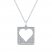 Diamond Heart Cutout Necklace 3/8 ct tw Round-cut 10K White Gold 18"