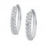 Previously Owned Diamond Hoop Earrings 1 ct tw Round-cut 10K White Gold