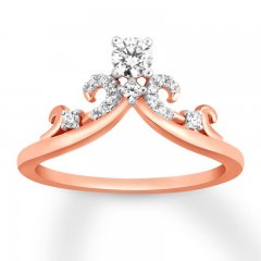 Diamond Engagement Ring 1/3 ct tw Round-cut 14K Rose Gold