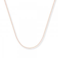 Cable Chain Necklace 14K Rose Gold 18" Length