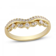 Diamond Contour Ring 1/3 ct tw Round-cut 14K Yellow Gold