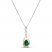 Diamond Necklace Lab-Created Emerald Sterling Silver/10K Gold