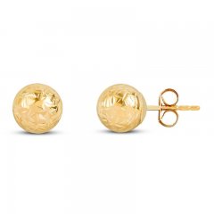 Dome Stud Earrings 14K Yellow Gold 8mm