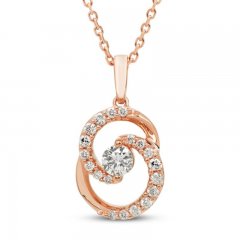 Encircled by Love Diamond Necklace 1/3 ct tw Round-cut 10K Rose Gold 18"