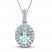 Aquamarine & White Lab-Created Sapphire Necklace Sterling Silver 18"