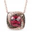 Le Vian Creme Brulee Rhodolite Necklace 1/3 ct tw Diamonds 14K Strawberry Gold