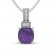 Amethyst & White Topaz Necklace Sterling Silver 18"