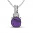 Amethyst & White Topaz Necklace Sterling Silver 18"