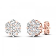 Diamond Fashion Earrings 1/3 ct tw Round-cut 10K Rose Gold