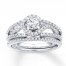 Diamond Bridal Set 3/4 ct tw Round-cut 10K White Gold