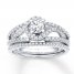 Diamond Bridal Set 3/4 ct tw Round-cut 10K White Gold