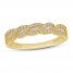 Diamond Anniversary Ring 1/4 ct tw Round/Baguette 10K Yellow Gold