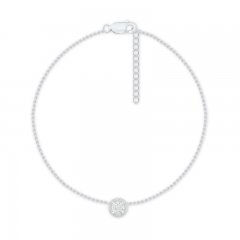 Diamond Anklet Sterling Silver