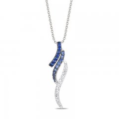 Le Vian Ombré Sapphire Necklace 14K Vanilla Gold 18"