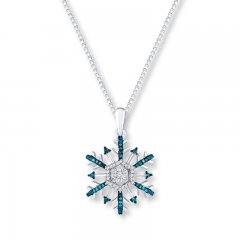 Snowflake Necklace 1/5 ct tw Diamonds Sterling Silver