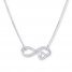 Infinity Symbol & Heart Sterling Silver Necklace