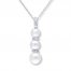 Cultured Pearl Necklace 1/15 ct tw Diamonds Sterling Silver