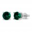 Lab-Created Emerald Stud Earrings Sterling Silver