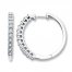 Previously Owned Diamond Hoop Earrings 1/4 ct tw Round-cut 10K White Gold