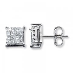 Previously Owned Earrings 5/8 ct tw Diamonds 10K White Gold