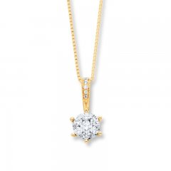 Diamond Necklace 1/3 ct tw Round-cut 14K Yellow Gold