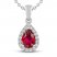 Lab-Created Ruby & White Lab-Created Sapphire Necklace Sterling Silver 18"