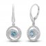 Swiss Blue Topaz & White Lab-Created Sapphire Swirl Dangle Earrings Sterling Silver