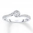 Diamond Engagement Ring 1/4 ct tw Round-cut 10K White Gold