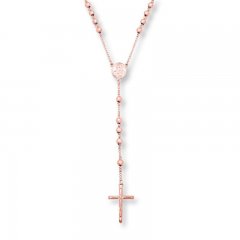 Rosary Bead Rose-Tone Ion-Plated Stainless Steel