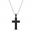 Men's Cross Necklace Diamond Accent Stainless Steel