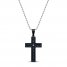 Men's Cross Necklace Diamond Accent Stainless Steel