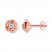 Diamond Flower Earrings 1/5 ct tw Round-cut 10K Rose Gold