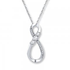 Diamond Infinity Necklace Lab-Created Sapphire Sterling Silver