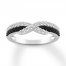 Black & White Diamond Anniversary Band 3/8 ct tw 14K White Gold