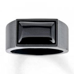 Men's Ring Agate Stainless Steel