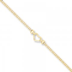 Heart Anklet 14K Yellow Gold