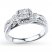 Diamond Engagement Ring 1/2 ct tw Princess/Round 10K White Gold