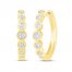 Diamond Bezel Hoop Earrings 1/2 ct tw Round-cut 10K Yellow Gold