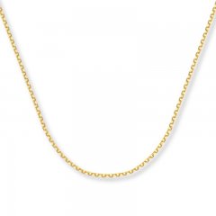 Cable Chain Necklace 14K Yellow Gold 20" Length