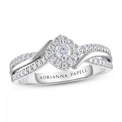 Adrianna Papell Diamond Engagement Ring 1/4 ct tw 14K White Gold