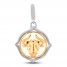 True Definition Taurus Zodiac Charm Sterling Silver/10K Yellow Gold