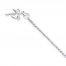 Palm Tree Anklet Sterling Silver 10" Length