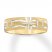 Cross Wedding Band 10K Yellow Gold