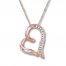 Heart Necklace 1/10 ct tw Diamonds 10K Rose Gold