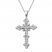 Diamond Cross Necklace 1/2 ct tw Round/Baguette 10K White Gold