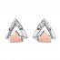 Geometric Earrings with Diamonds Sterling Silver/10K Rose Gold