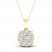 Diamond Halo Necklace 1 ct tw Round-Cut 10K