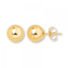 Ball Stud Earrings 8mm 14K Yellow Gold